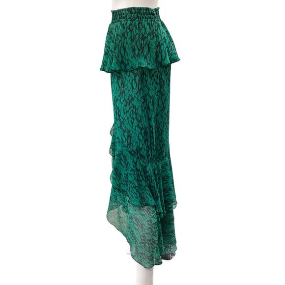 Misa Los Angeles Skirt Womens SZ XS Long Scalloped Ruffle Accents Stretchy Waist - Picture 3 of 5